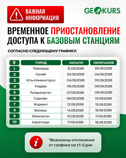 Базалық станцияларға қолжетімділікті уақытша тоқтату